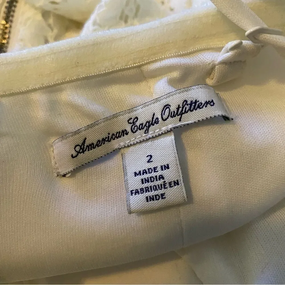 American Eagle Lace Bustier Mini Dress Off White 2 - Picture 4 of 4